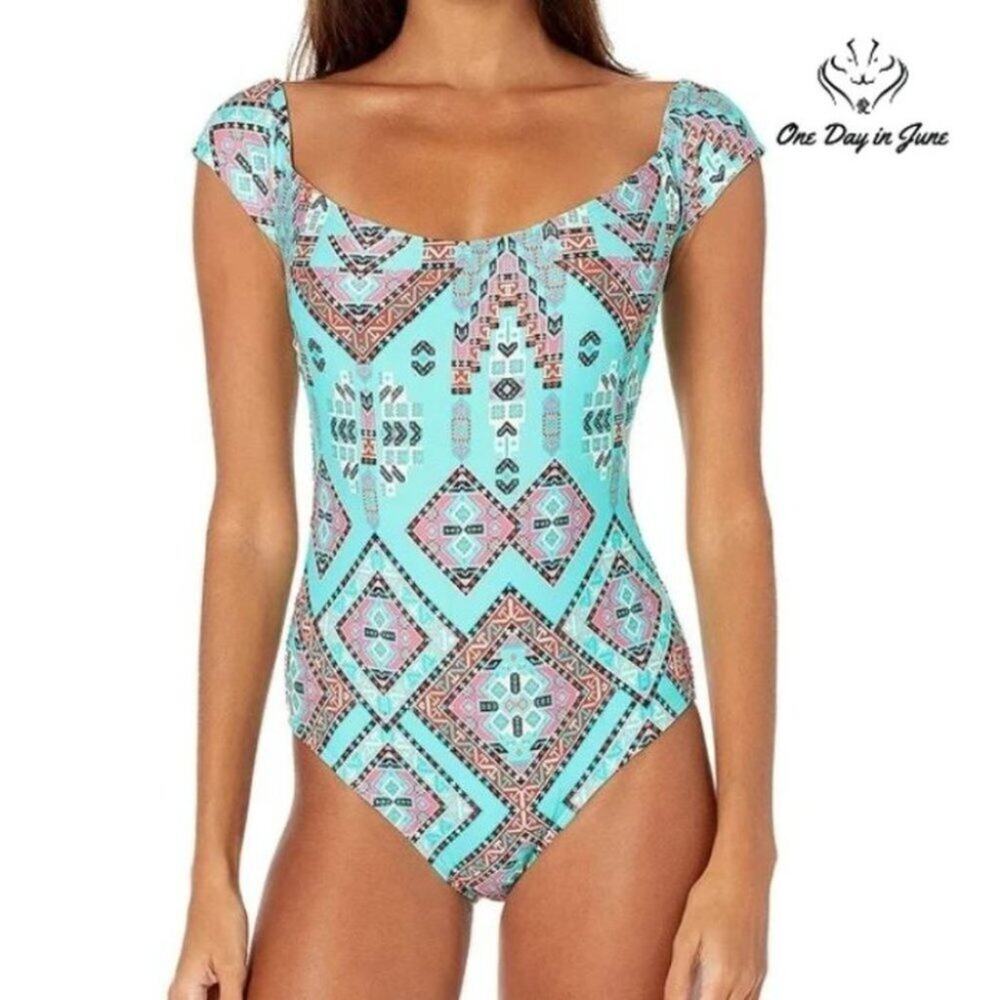 Mae Annie Off Shoulder One Piece Swimsuit Size M